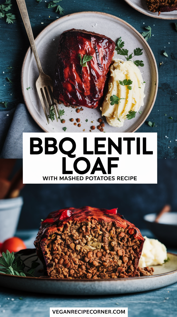 BBQ Lentil Loaf with Mashed Potatoes Recipe BBQ Lentil Loaf with Mashed Potatoes Recipe