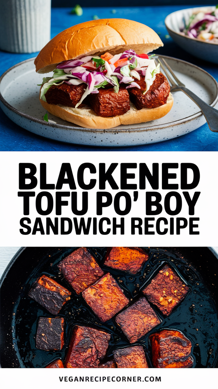 Blackened Tofu Po’ Boy Sandwich Recipe Blackened Tofu Po’ Boy Sandwich Recipe
